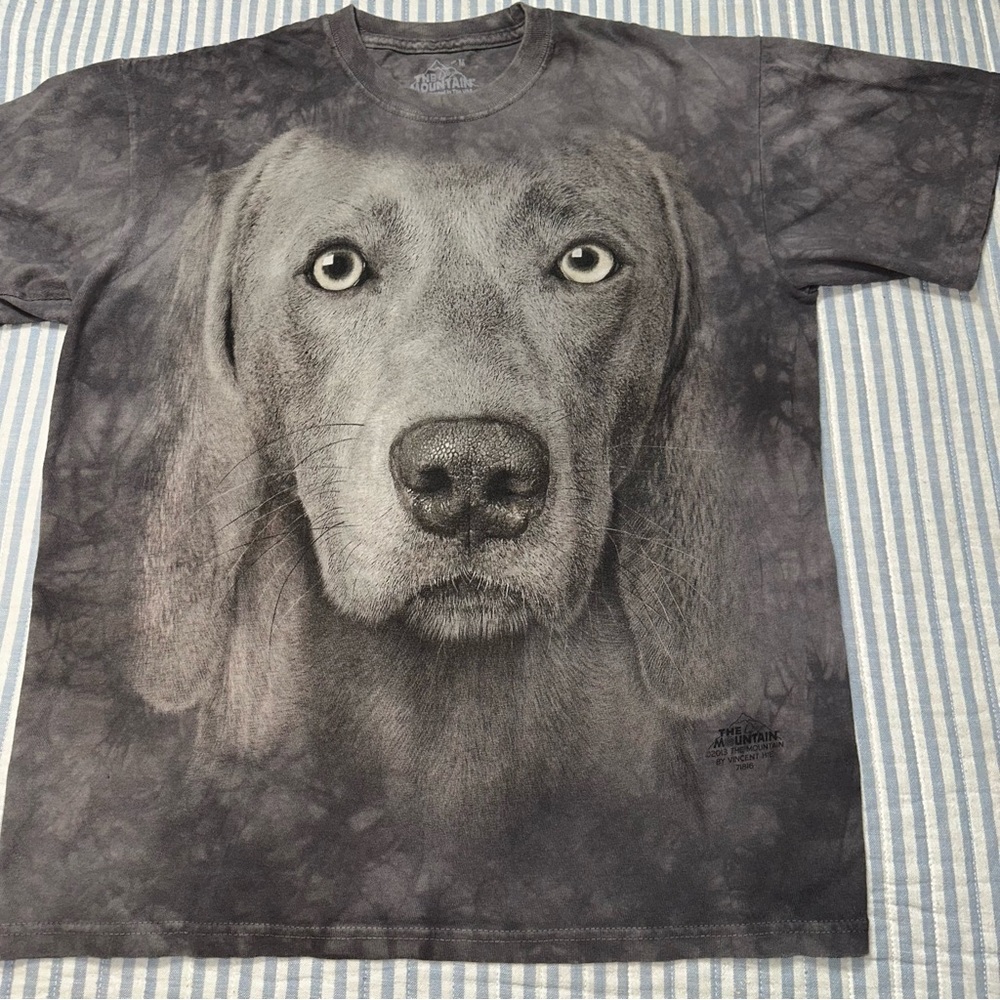 The Mountain Dog Face T-Shirt Weimaraner Big Print‎ Medium Gray 2013 Vincent Hie